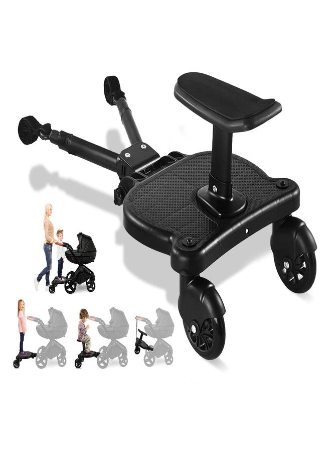 Zorpupoa Universal Stroller Board with Detachable Seat, 2 in1 Stroller Ride-On Board, Sit and Stand Stroller Attachment for 3-7 Years Old, Holds Up to 55 lbs - Image 1